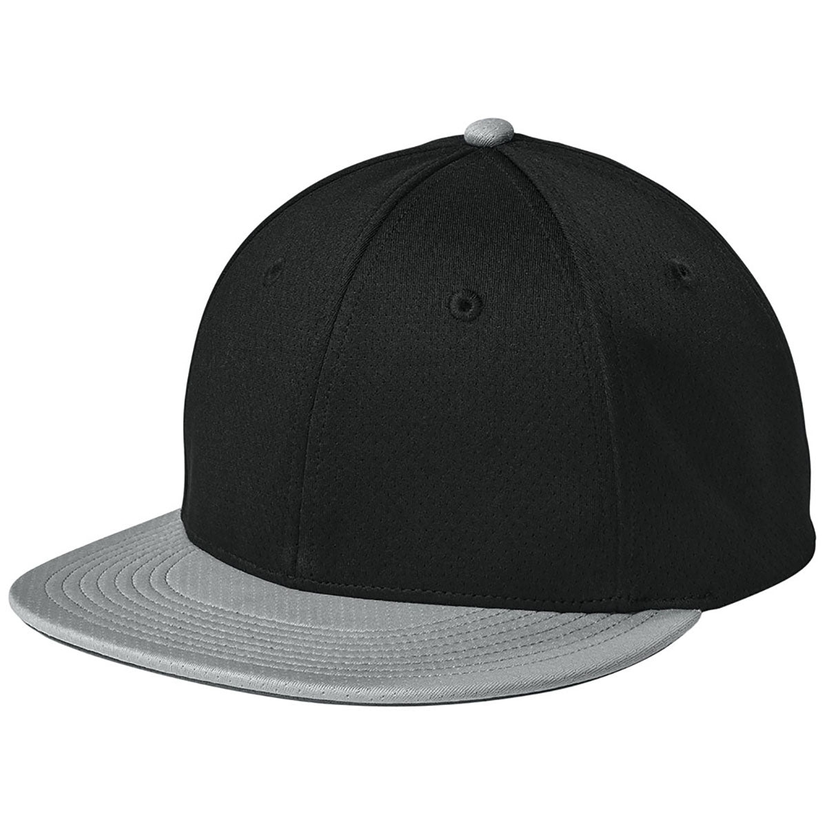 Sport-Tek Black/Silver/Black Impact Mesh Stretch-Tek Cap