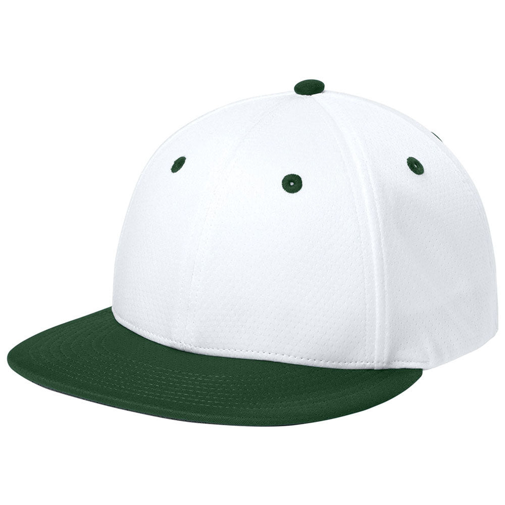 Sport-Tek White/Forest Green/White Impact Mesh Stretch-Tek Cap