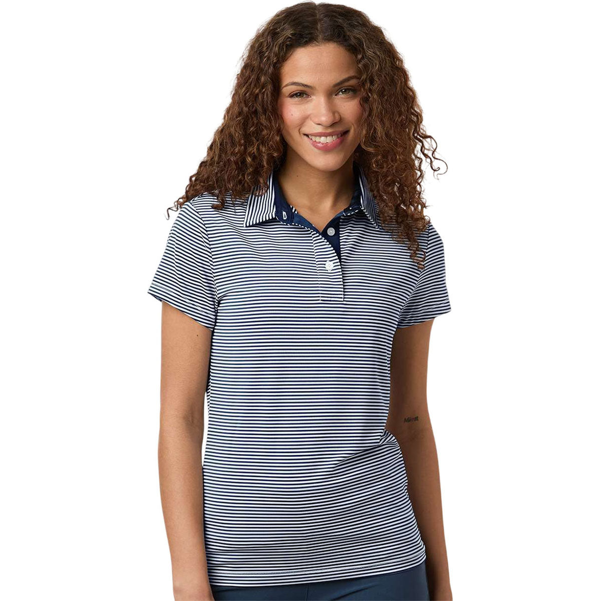 Swannies Women's Navy White Kayla Striped Polo