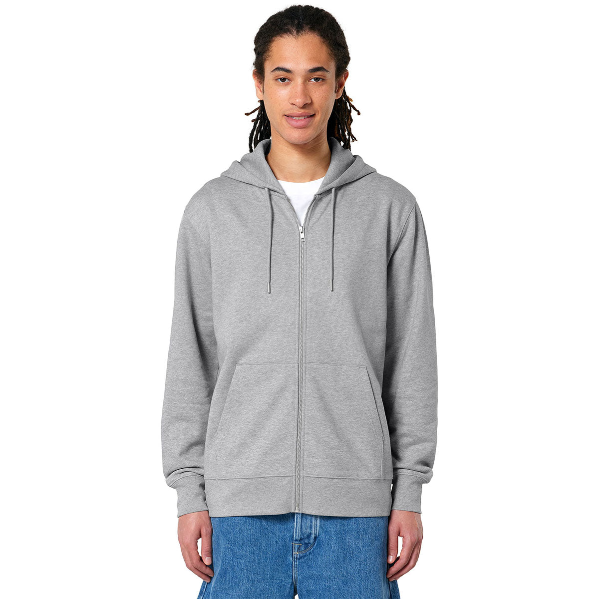 Stanley/Stella Unisex Heather Grey Cultivator 2.0 Full-Zip Hooded Sweatshirt