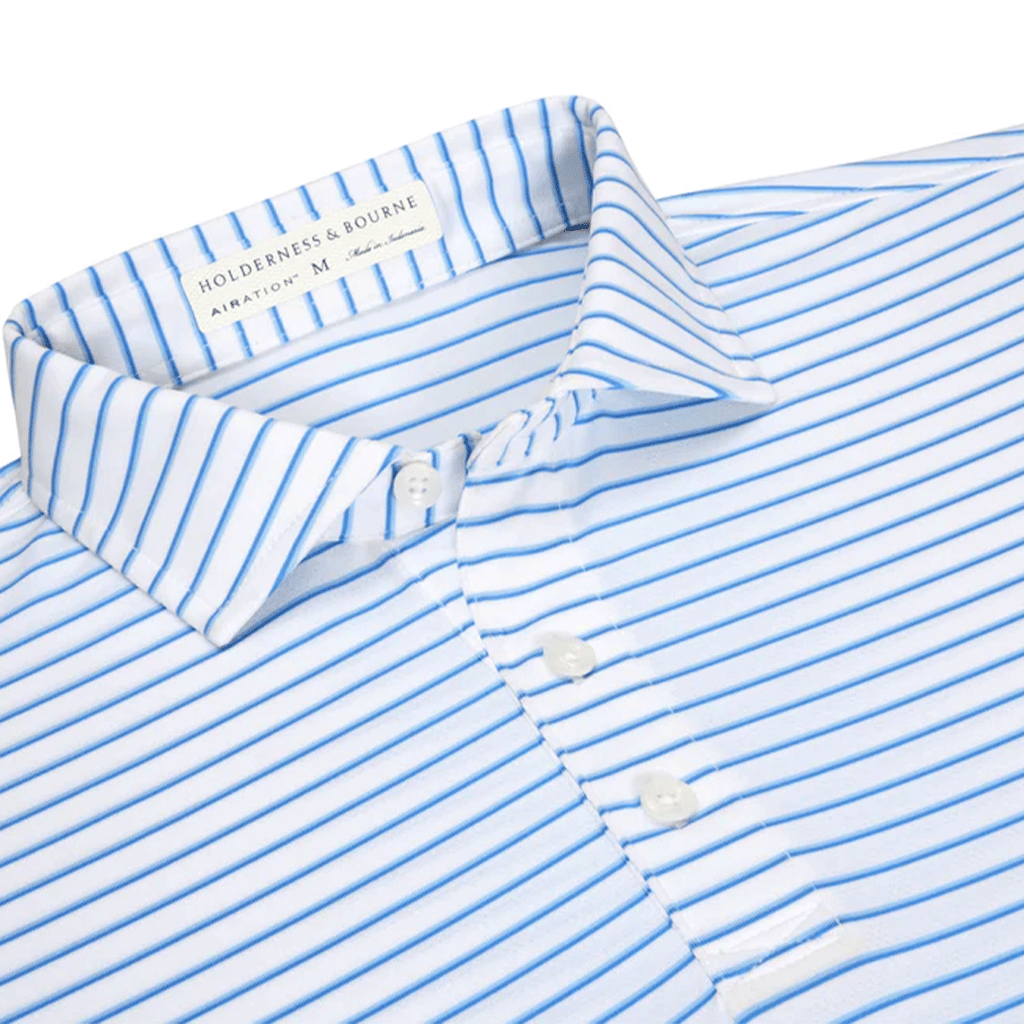 Holderness & Bourne Men's White/Vista Blue/Horizon Blue The Springer Shirt