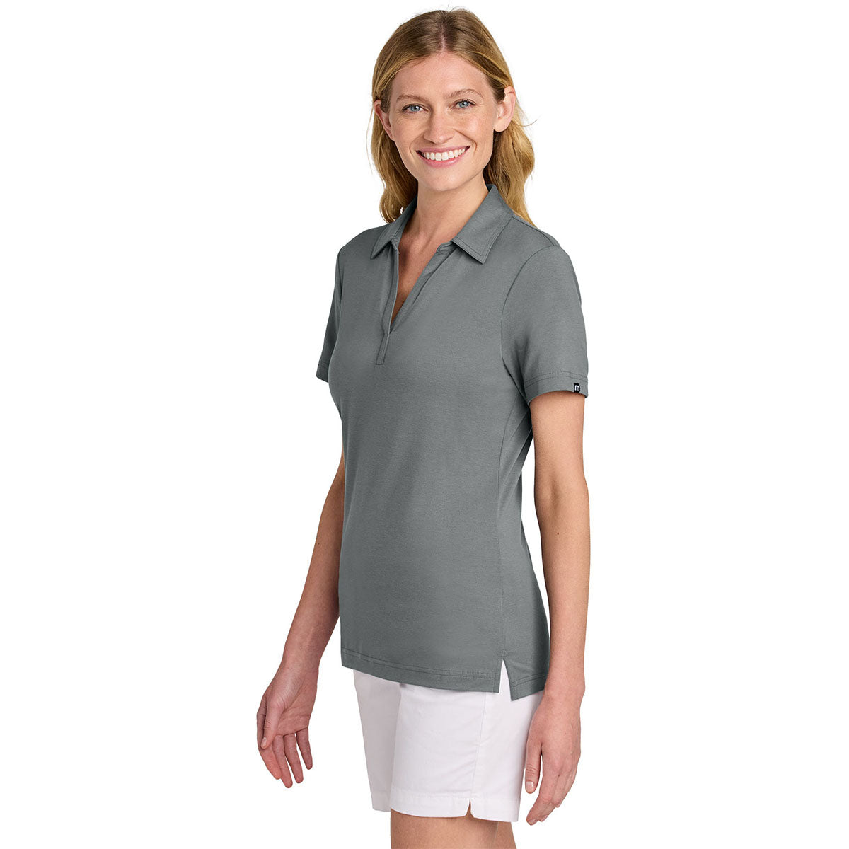 TravisMathew Women's Quiet Shade Grey Glenview Solid Polo