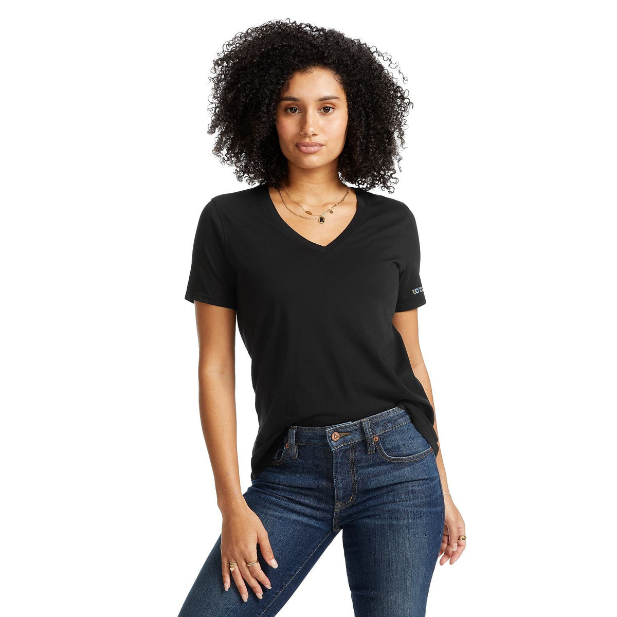 American Giant Women's Black Classic Cotton V-Neck T-Shirt