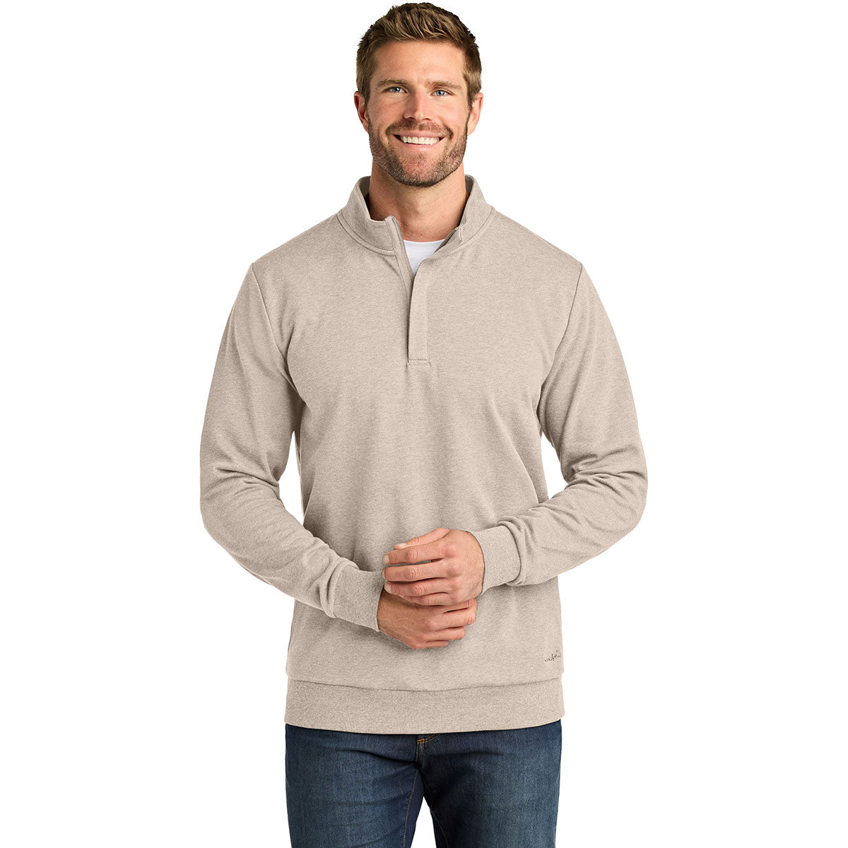 TravisMathew Men's Natural Heather Ocean Villa 1/4-Zip