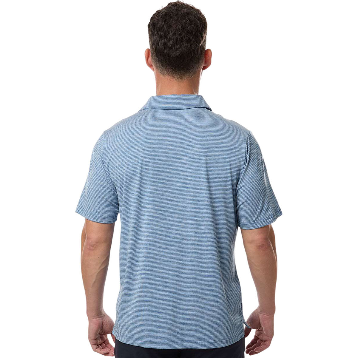 Team 365 Men's Sport Royal Heather/White Relay Heathered Stripe Polo