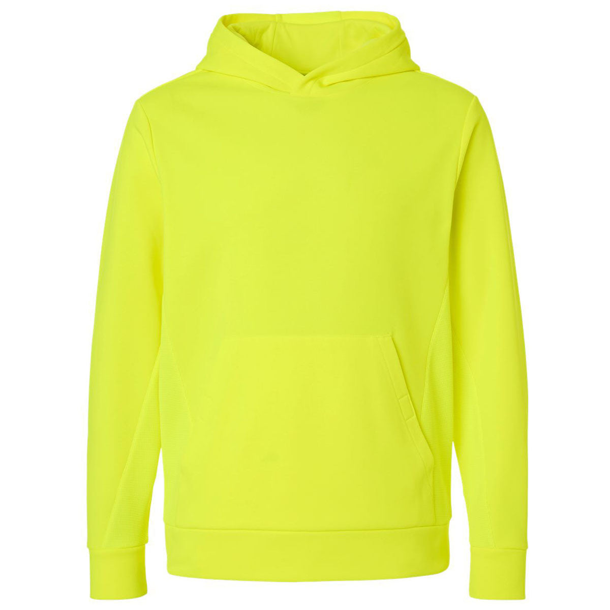 Team 365 Unisex Safety Yellow Squad Hooded Tech Fleece Pullover