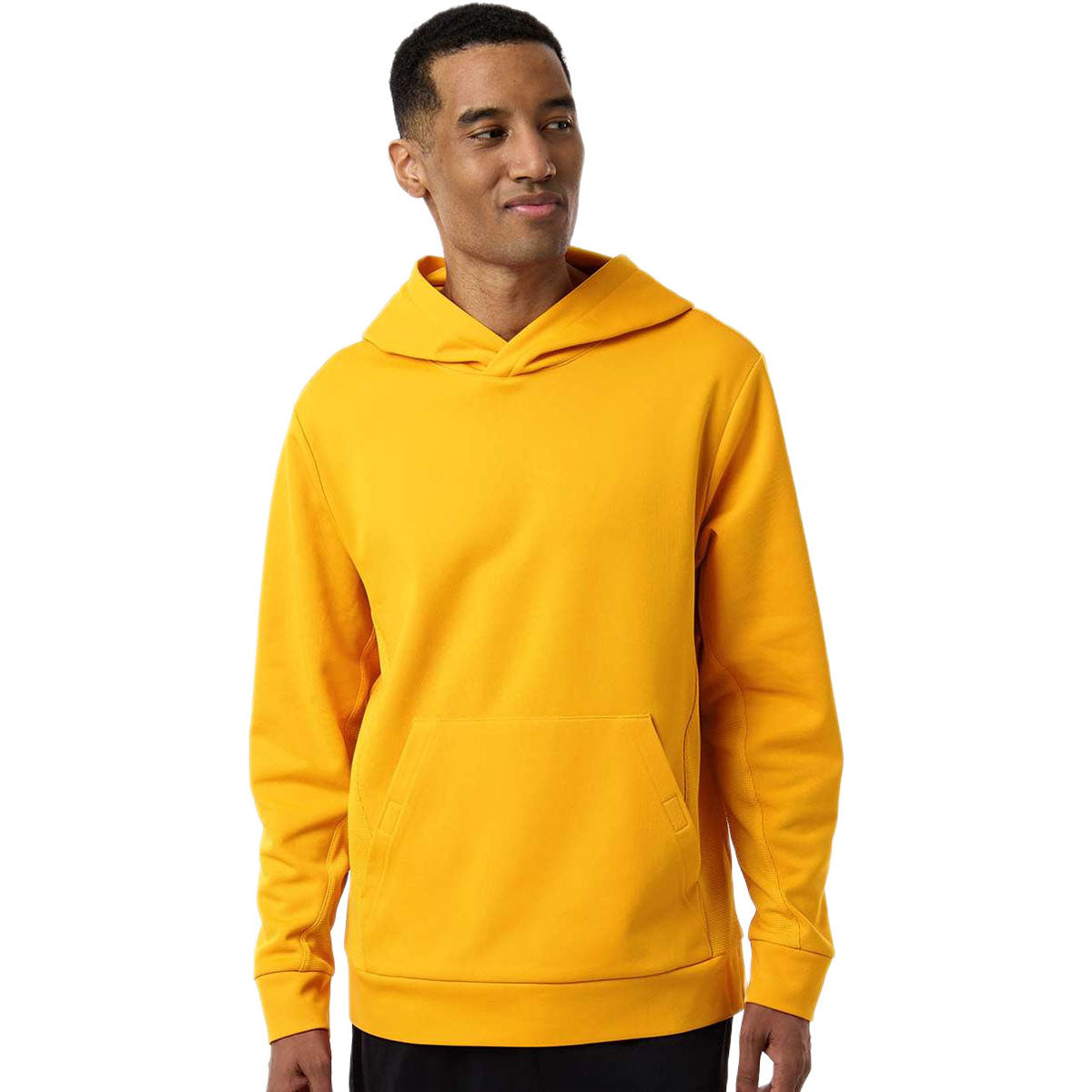Team 365 Unisex Sport Athletic Gold Squad Hooded Tech Fleece Pullover