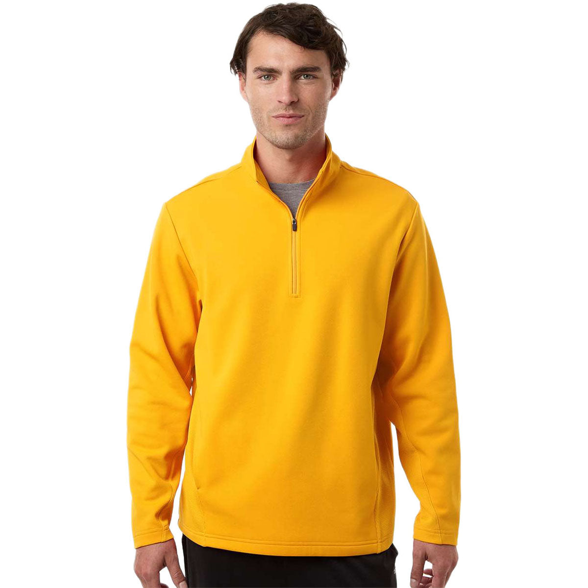 Team 365 Unisex Sport Athletic Gold Squad Cadet Quarter-Zip Tech Fleece Pullover