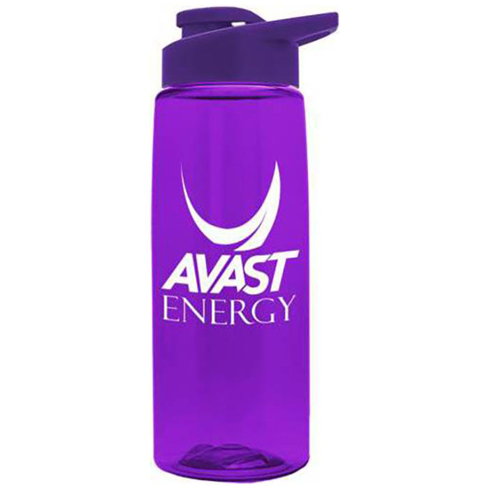 Garyline Transparent Violet Flair Tritan Bottle with Drink-Thru Lid - 26 oz.
