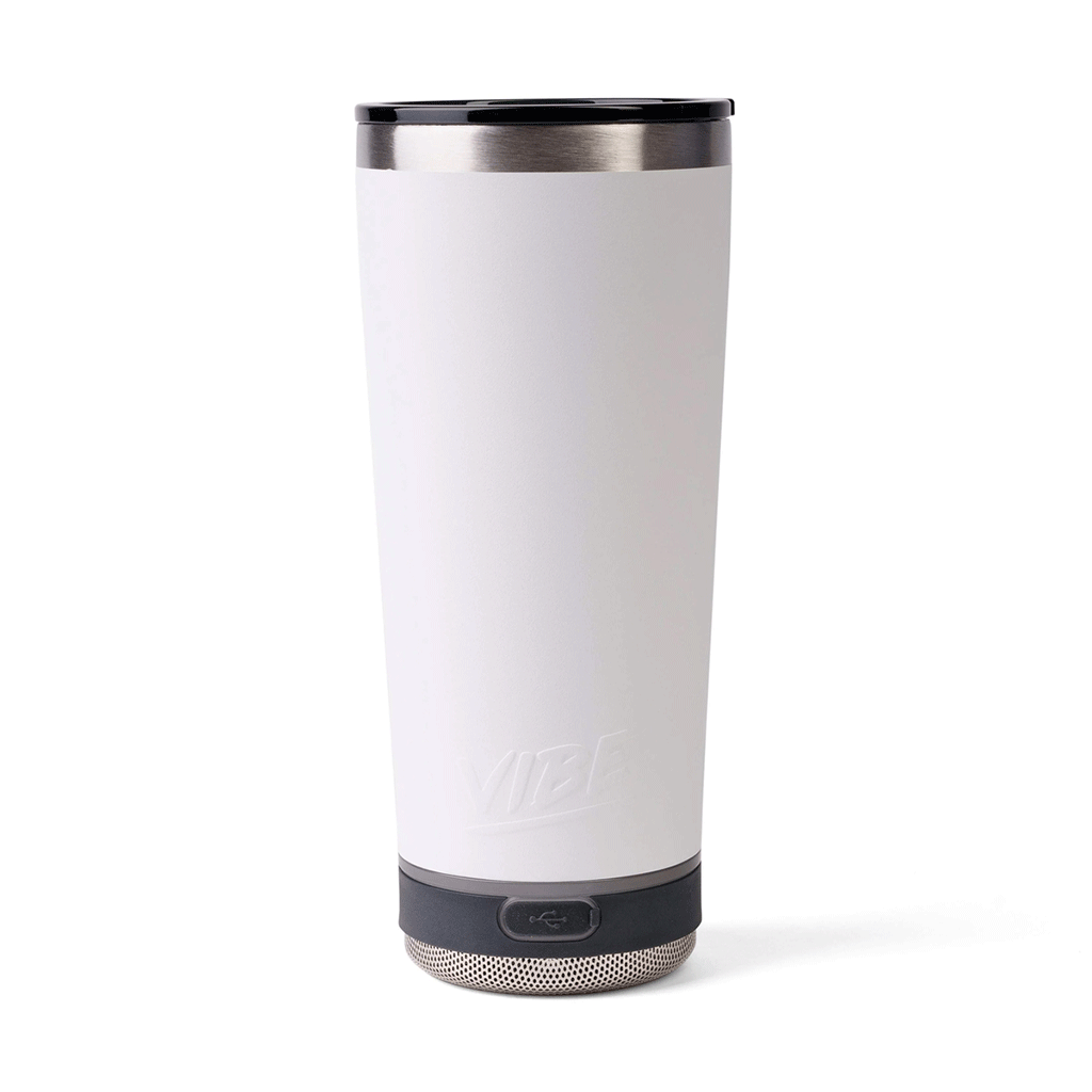 Vibe White 18oz Speaker Tumbler
