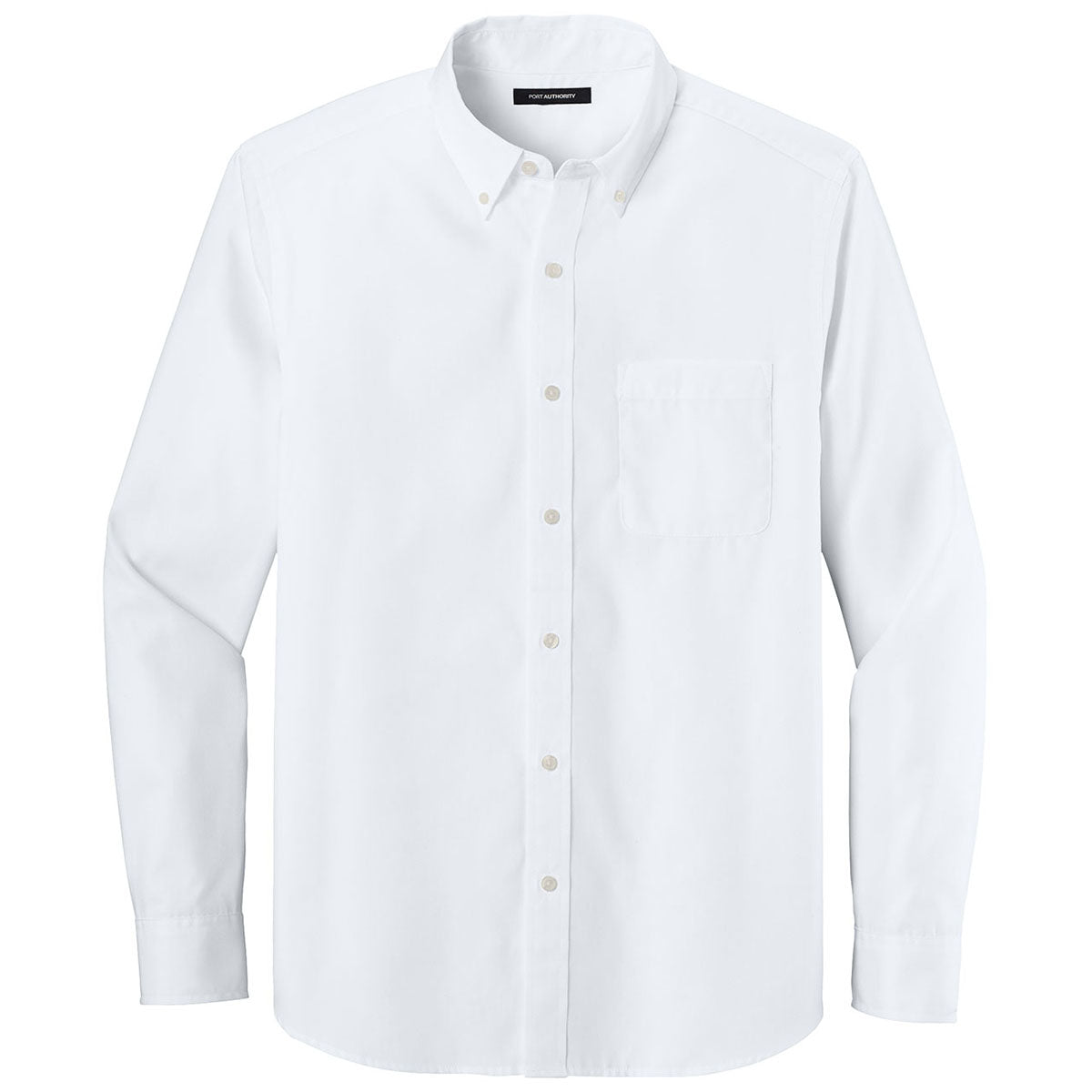 Port Authority Men's White Long Sleeve Nailhead Easy Care Shirt