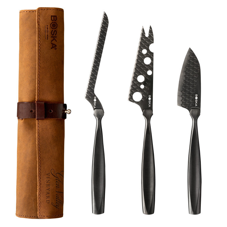 BOSKA Black Cheese Knife Set Monaco+ Dark