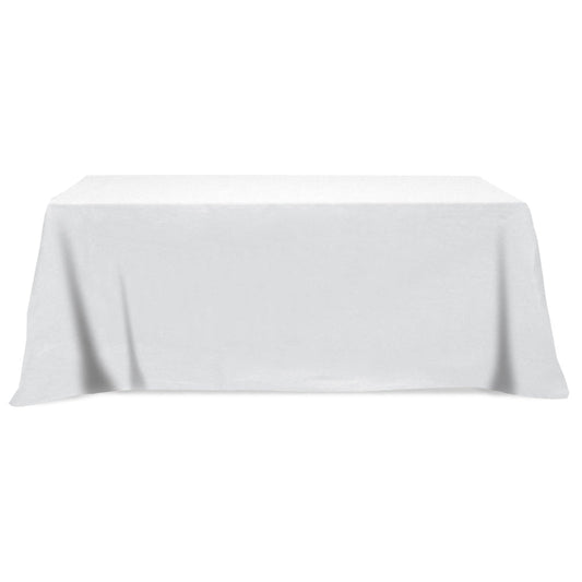 Hit White Flat Poly/Cotton 4-Sided Table Cover