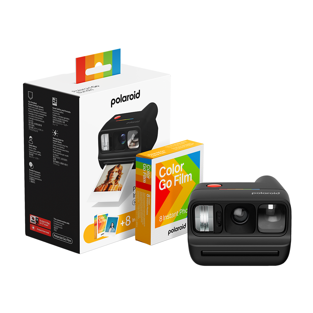 Polaroid Black Go Generation 3 Instant Camera + Color Film Bundle
