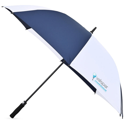 Elements Navy/White 60" Recycled Auto Open Golf Umbrella