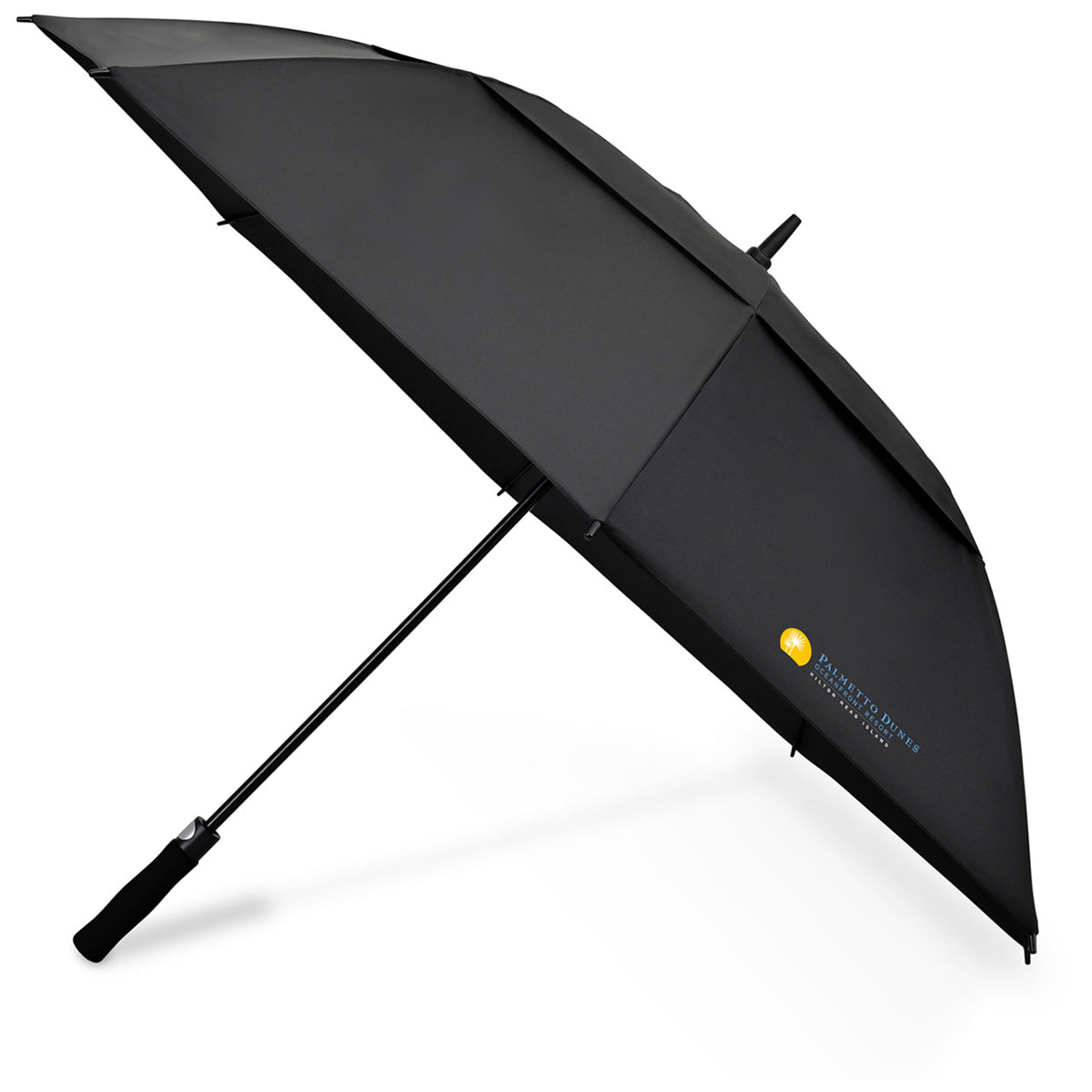 Elements Black 60" Recycled Auto Open Double Canopy Golf Umbrella