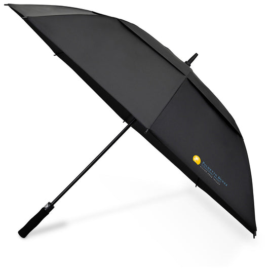 Elements Black 60" Recycled Auto Open Double Canopy Golf Umbrella