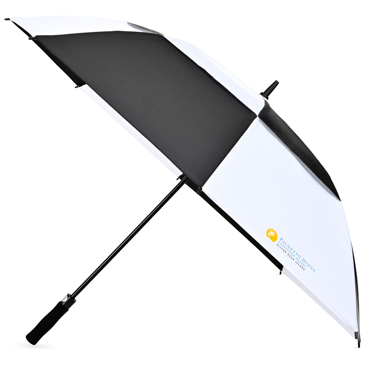 Elements Black/White 60" Recycled Auto Open Double Canopy Golf Umbrella