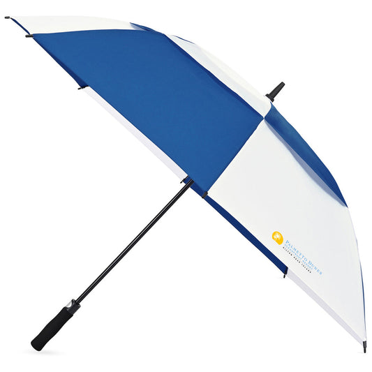 Elements Royal/White 60" Recycled Auto Open Double Canopy Golf Umbrella