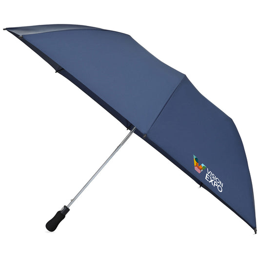 Elements Navy 58" Recycled Auto Open Travel Folding Umbrella