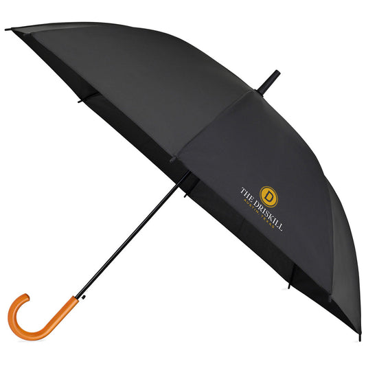Elements Black 50" Recycled Auto Open Hospitality Umbrella