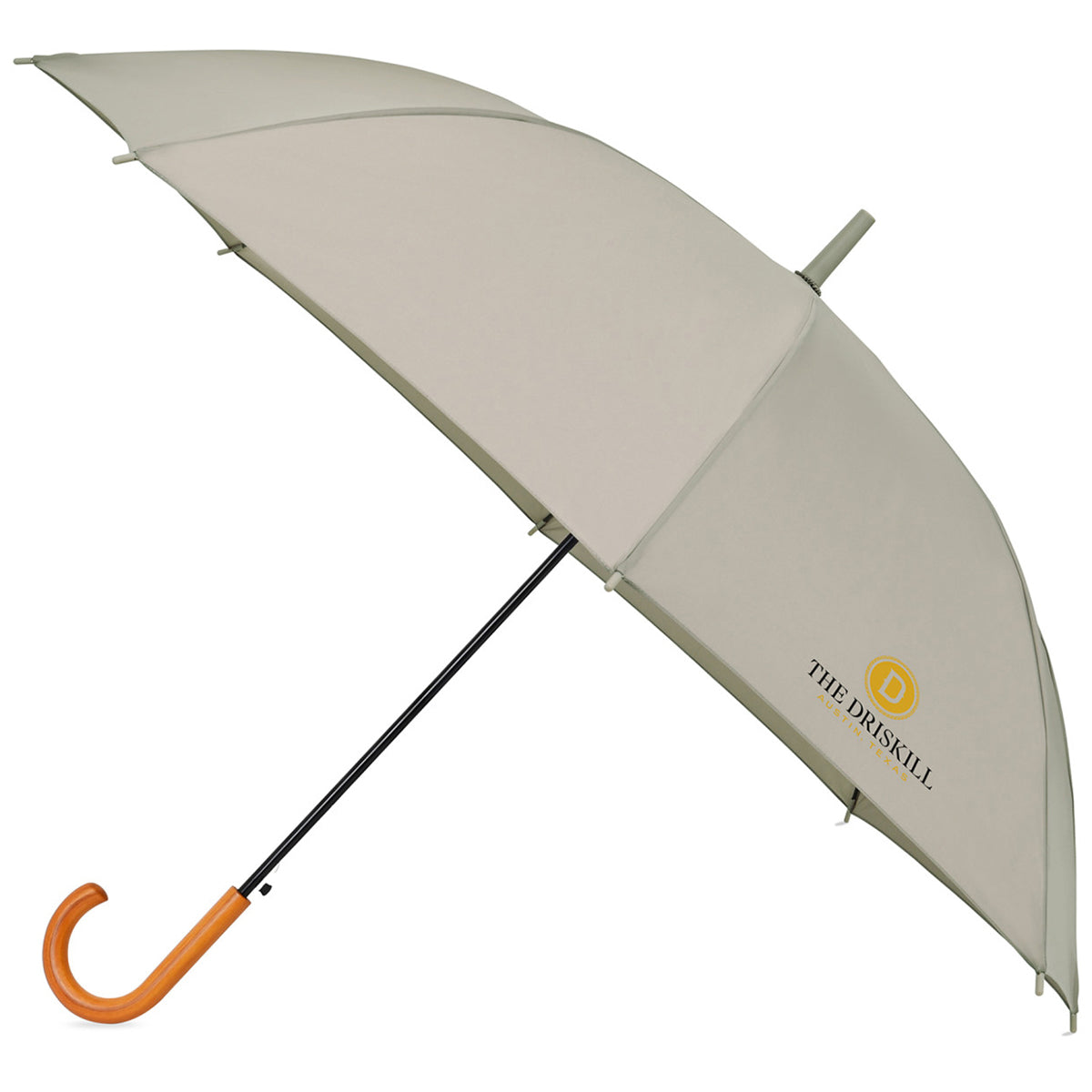 Elements Tan 50" Recycled Auto Open Hospitality Umbrella