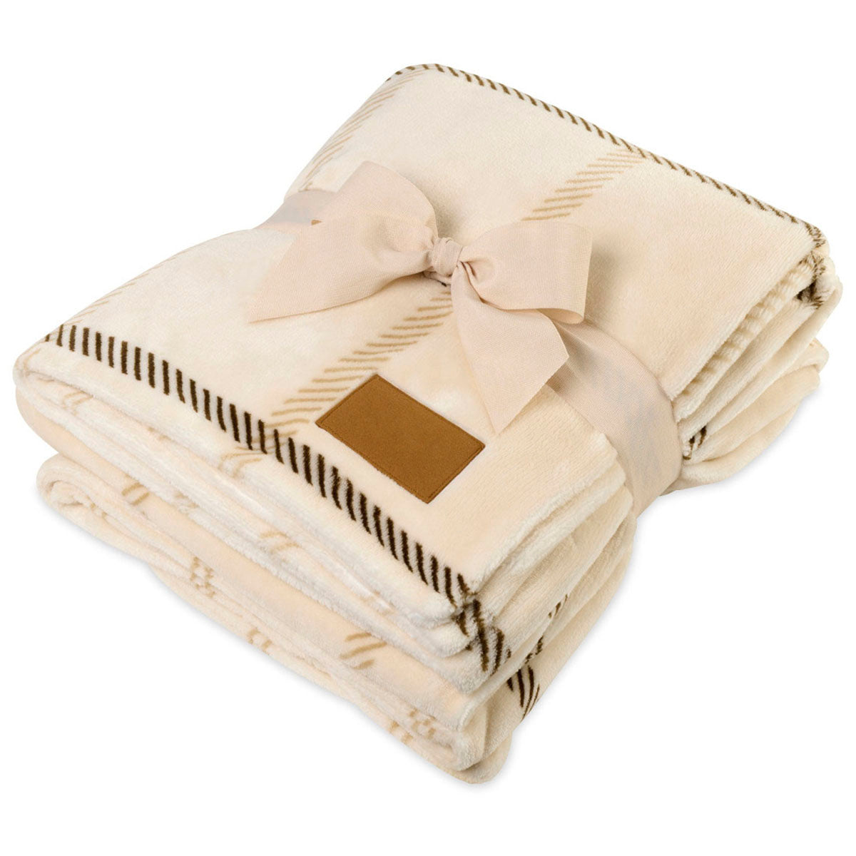 48-Hour Gemline Calm Lodge Cream Elegant Lodge Throw Blanket
