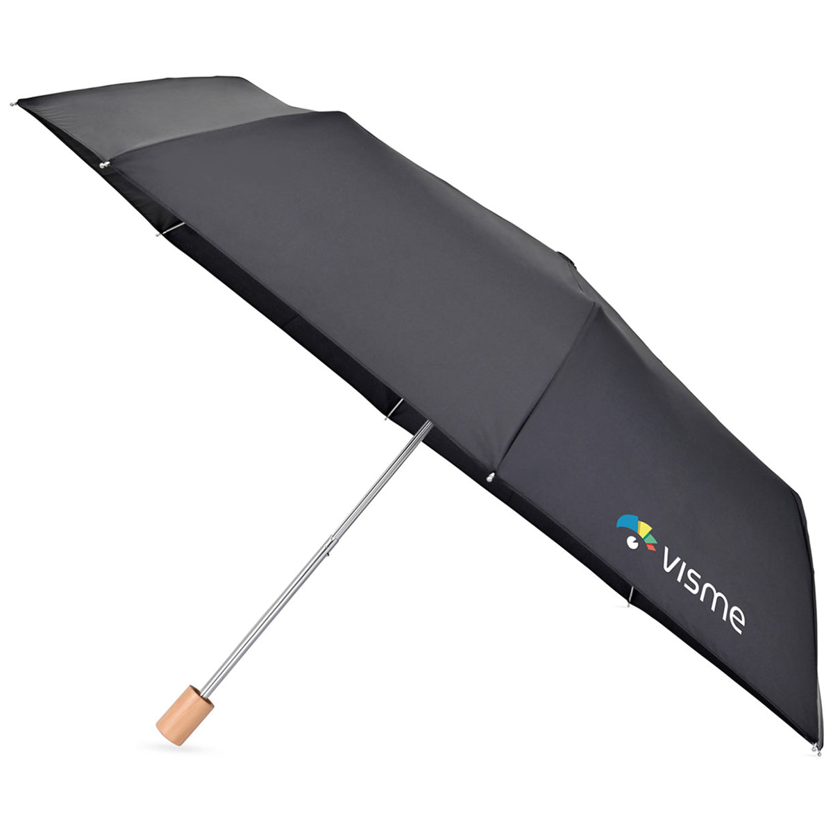 Elements Black 43" Recycled Manual Folding Umbrella