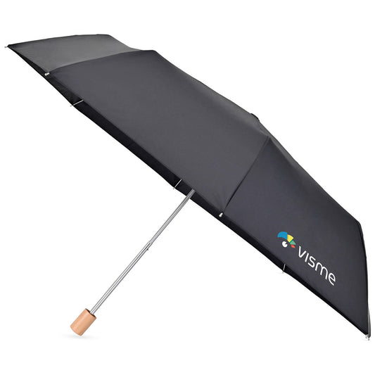 Elements Black 43" Recycled Manual Folding Umbrella