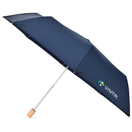 Elements Navy 43" Recycled Manual Folding Umbrella