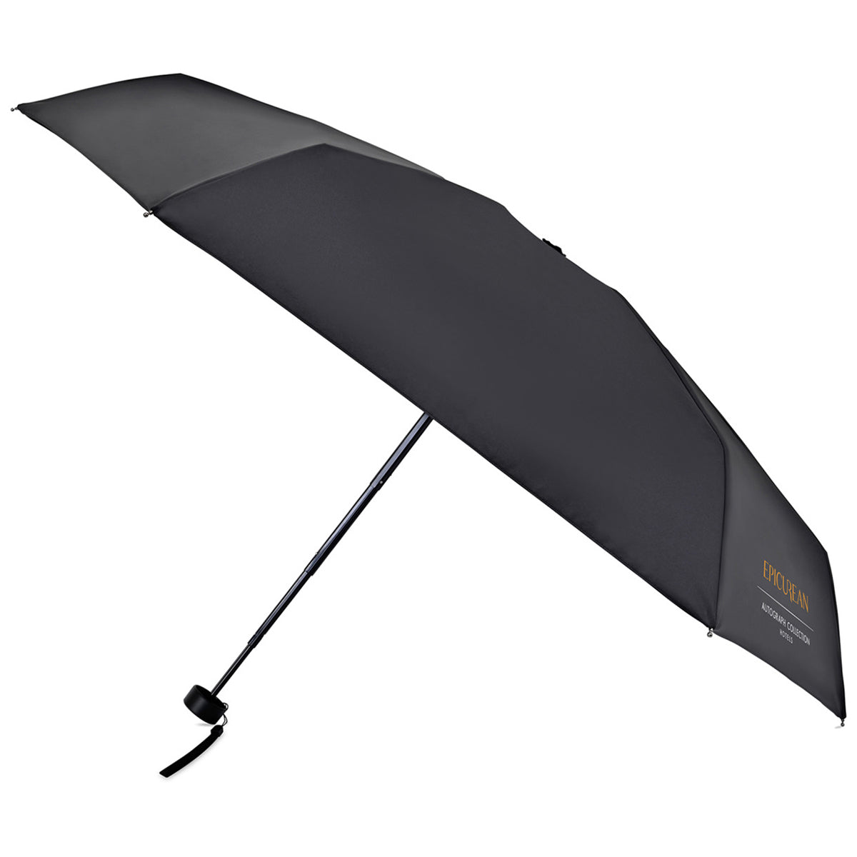 Elements Black 39" Recycled Manual Mini Folding Umbrella