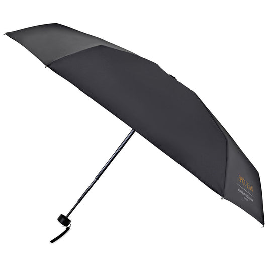 Elements Black 39" Recycled Manual Mini Folding Umbrella