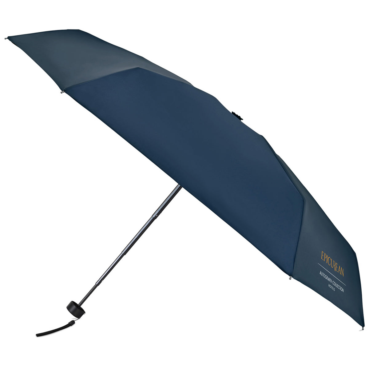 Elements Navy 39" Recycled Manual Mini Folding Umbrella