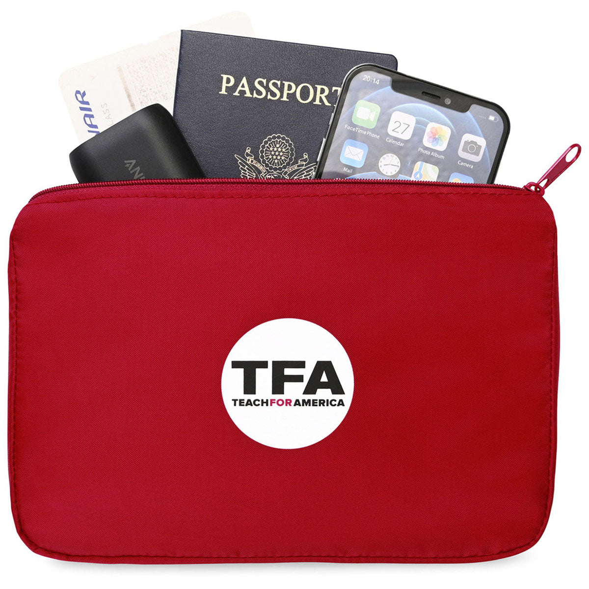 Gemline Red Arlo rPET Zippered Pouch