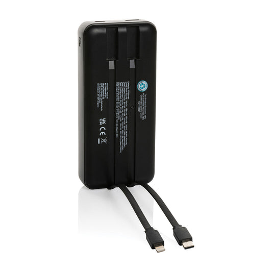 XD Connects Black Gridley RCS rPlastic 20000 65W Laptop Powerbank