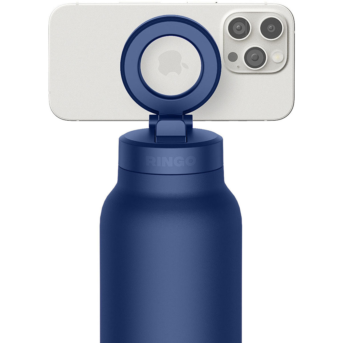 RINGO Blue Pro Water Bottle with Magnetic Booster Ring - 24 Oz.