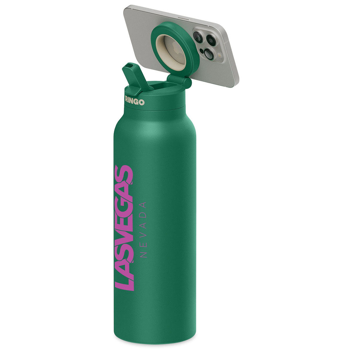 RINGO Green Pro Water Bottle with Magnetic Booster Ring - 32 Oz.