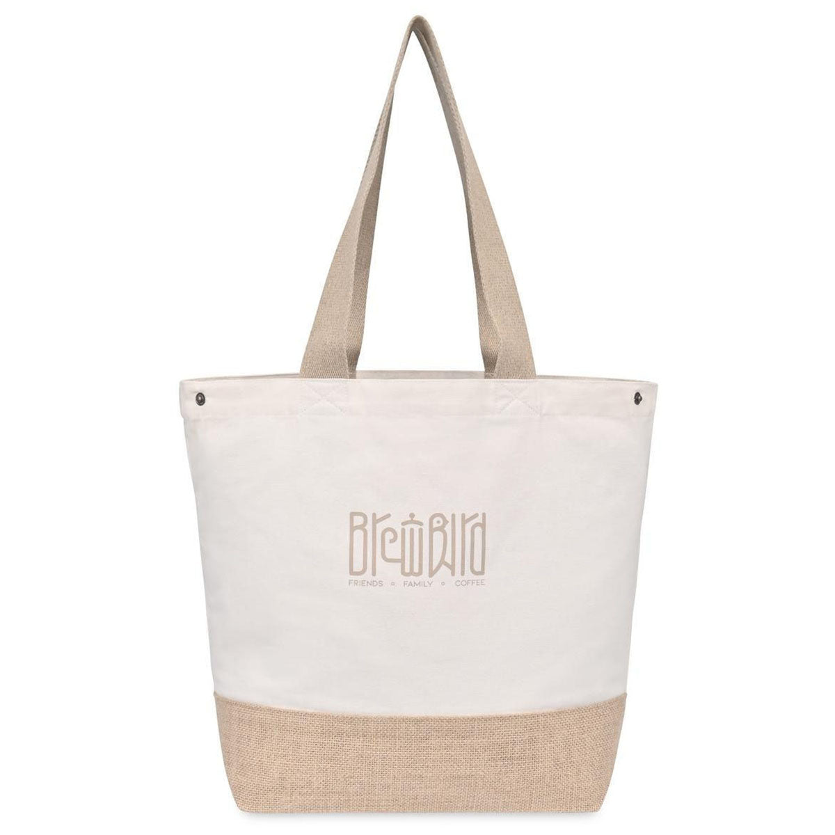Gemline Natural Recycled Cotton Canvas Jute Tote - AWARE