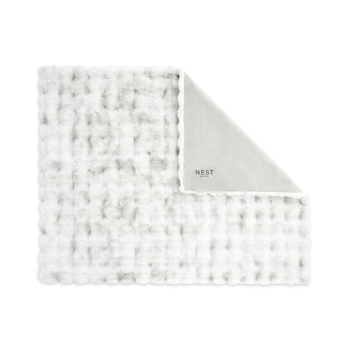 Gemline Ivory Frost Ruched Faux Fur Recycled Polyester Blanket