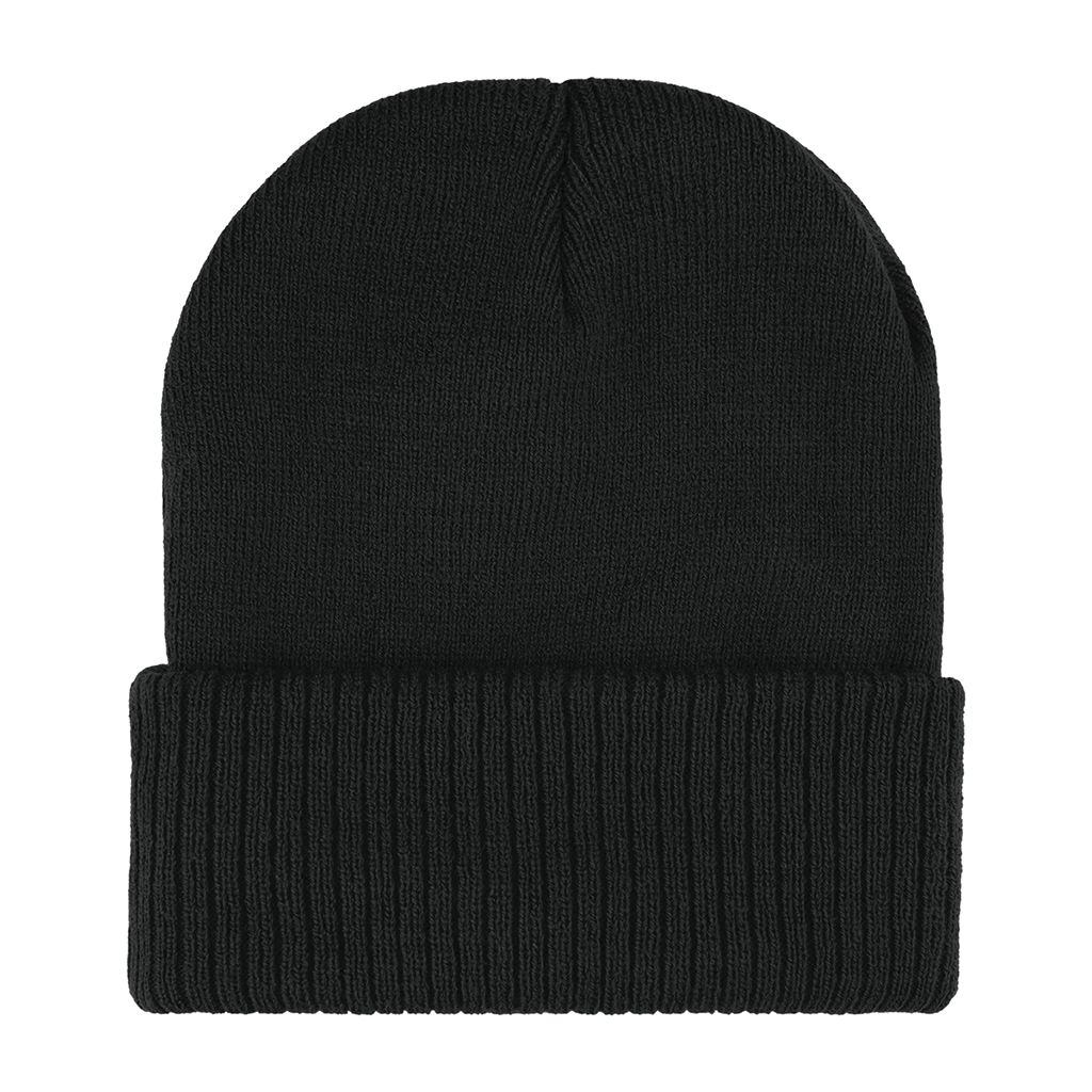 Hit Black Knit Beanie with Cuff