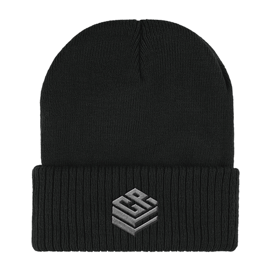 Hit Black Knit Beanie with Cuff