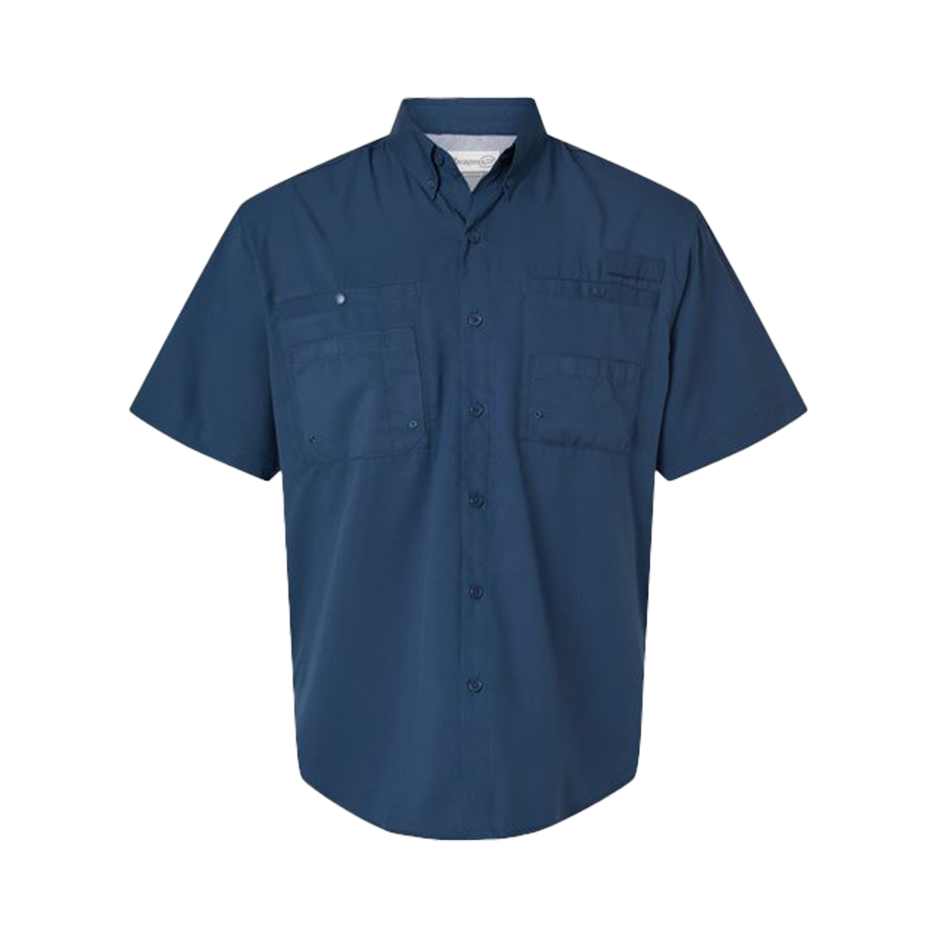 Paragon Men's Navy Hatteras Performance Short Sleeve Fishing Shirt