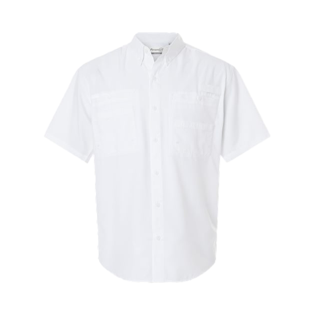 Paragon Men's White Hatteras Performance Short Sleeve Fishing Shirt