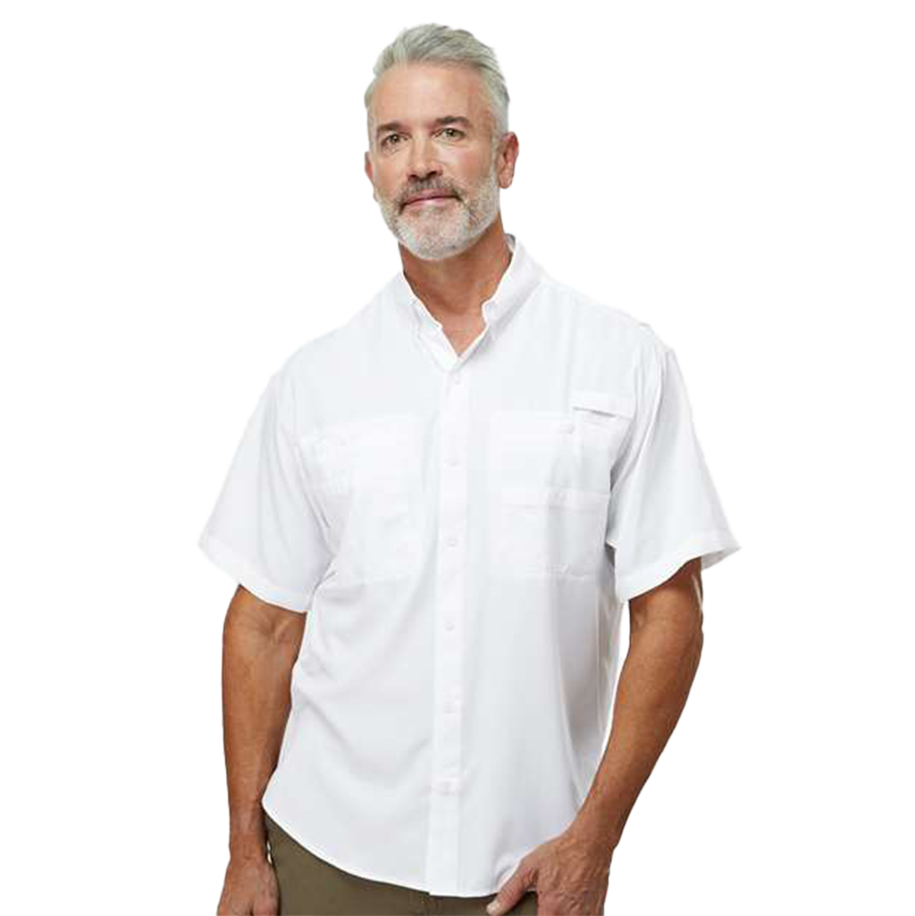 Paragon Men's White Hatteras Performance Short Sleeve Fishing Shirt