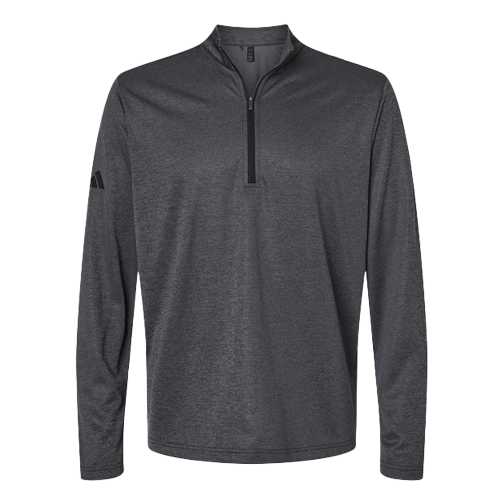 Adidas Men's Grey One Heather Space Dyed Quarter-Zip Pullover