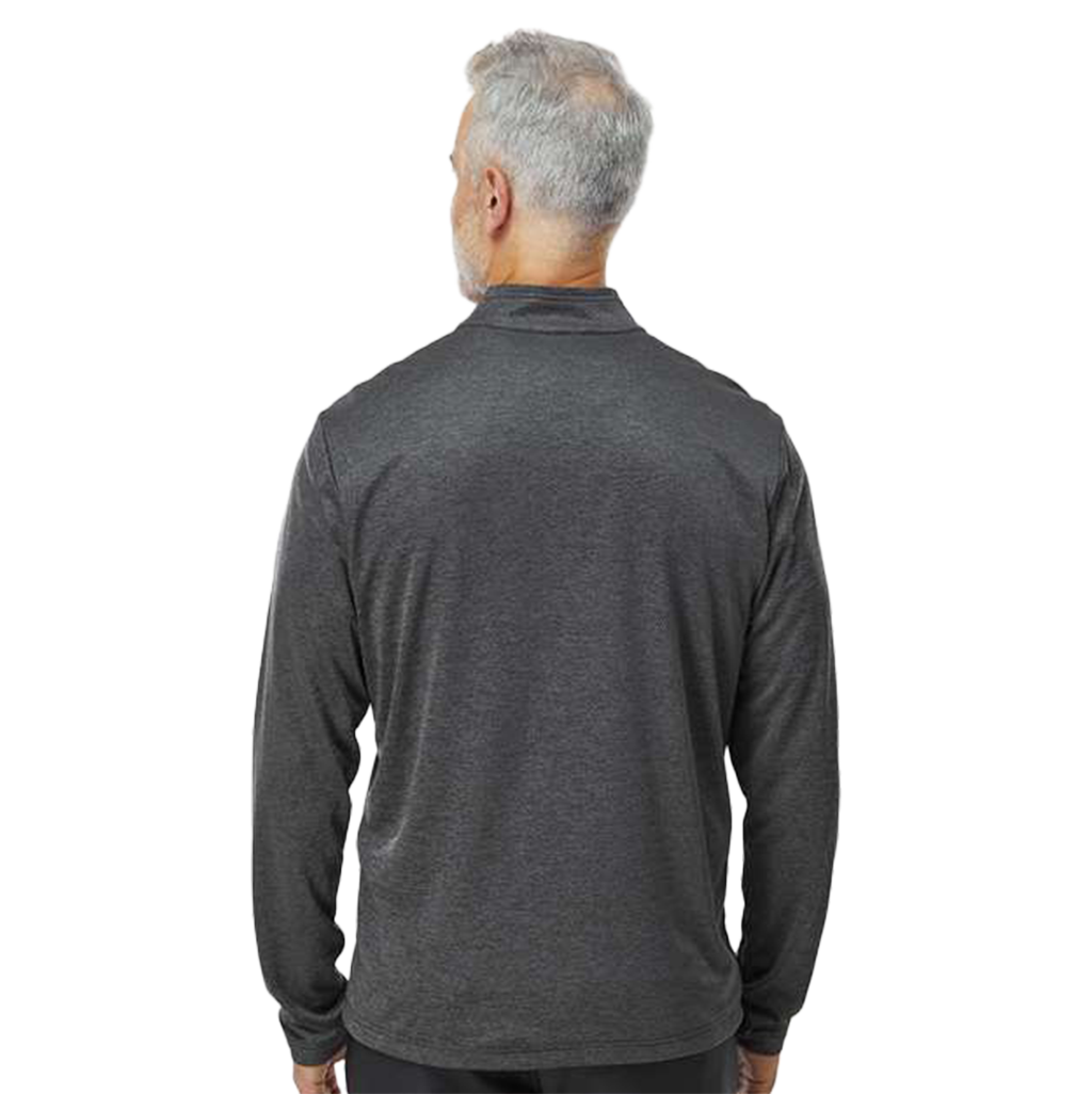 Adidas Men's Grey One Heather Space Dyed Quarter-Zip Pullover