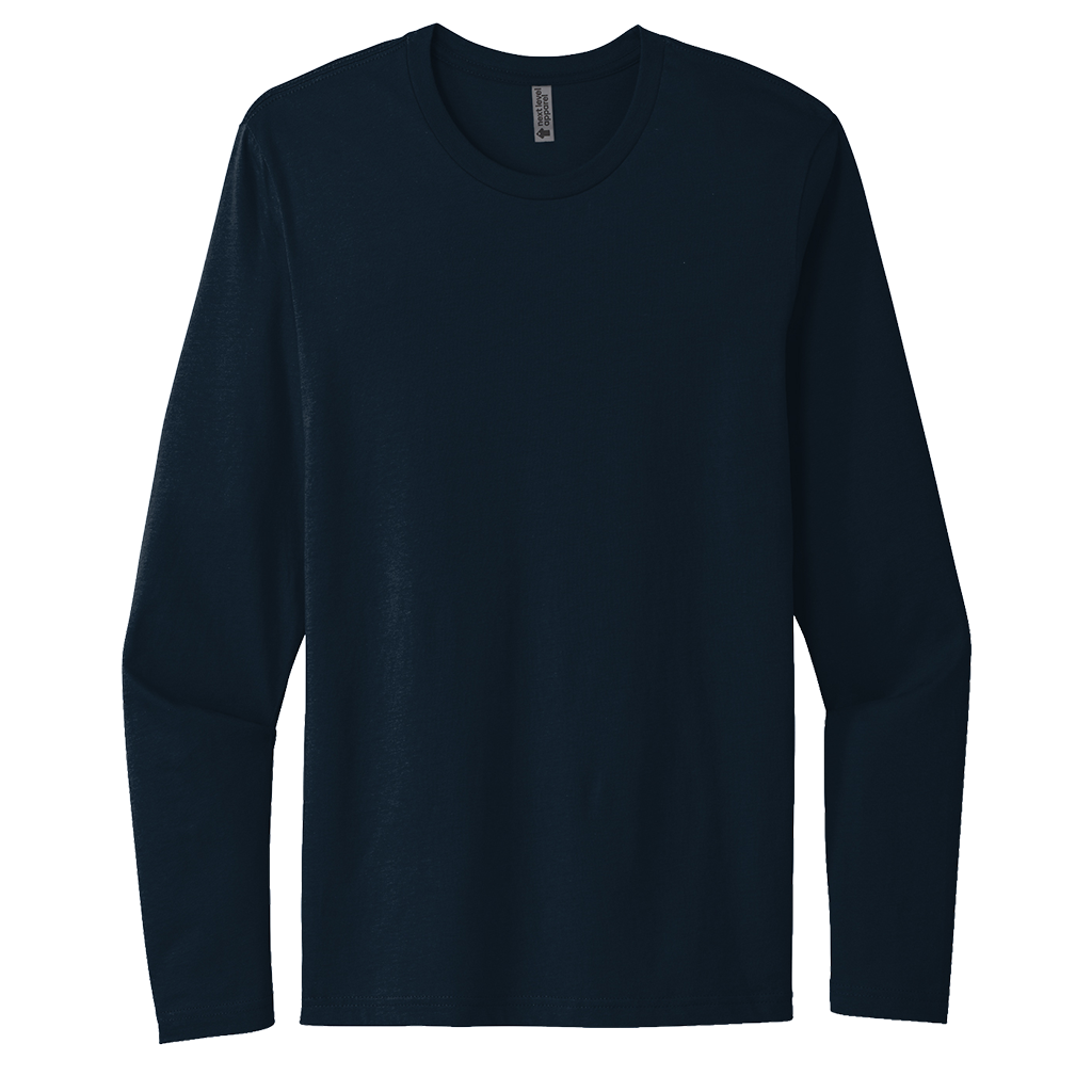 Next Level Men's Midnight Navy Cotton Long Sleeve Tee