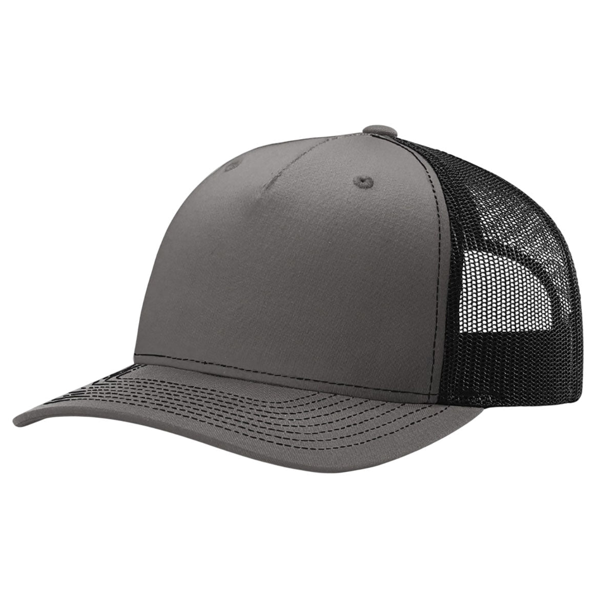Richardson Charcoal/Black Five-Panel Trucker