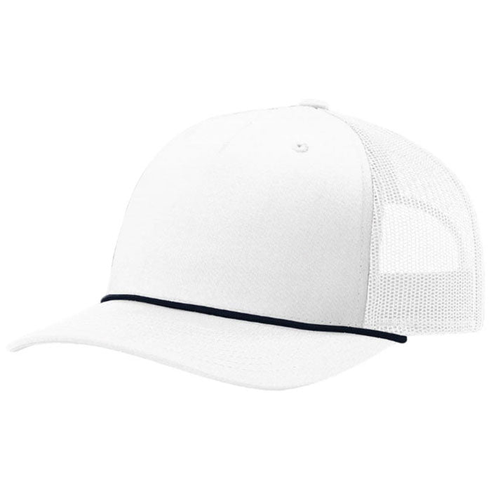 Richardson White/Navy Five-Panel with Rope