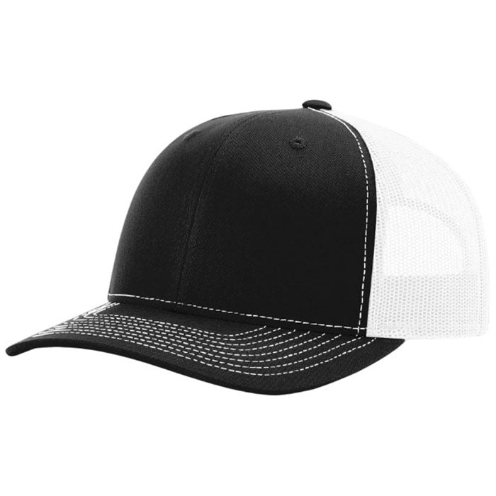 Richardson Black/White 112+ R-Flex Adjustable Trucker